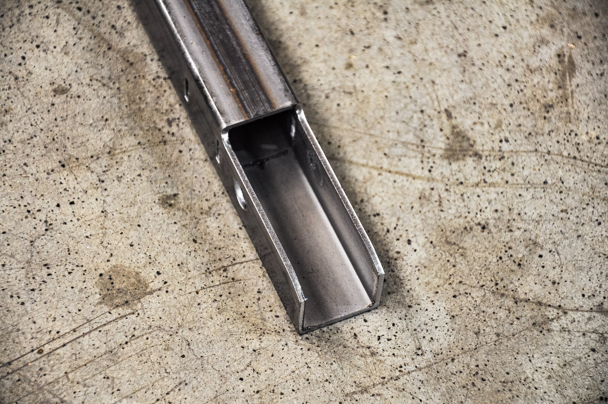 Component after tube and profile laser cutting in serial production